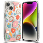 Ringke Armored Case Cover with Gel Frame iPhone 14 Plus Fusion Design Floral Transparent