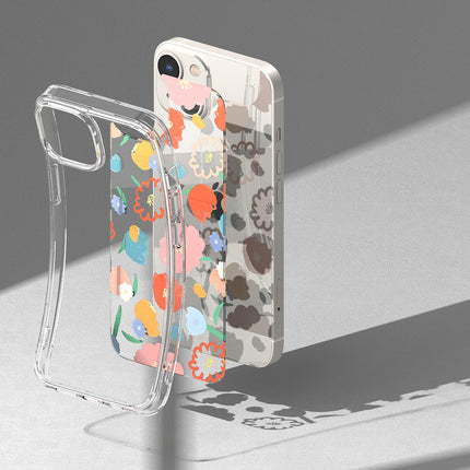 Ringke Armored Case Cover with Gel Frame iPhone 14 Plus Fusion Design Floral Transparent – image 11