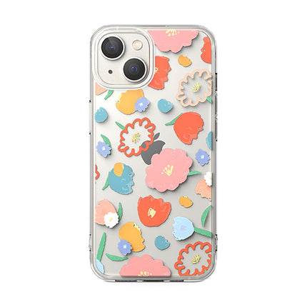 Ringke Armored Case Cover with Gel Frame iPhone 14 Plus Fusion Design Floral Transparent – image 2
