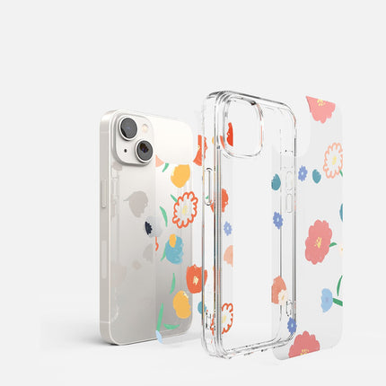 Ringke Armored Case Cover with Gel Frame iPhone 14 Plus Fusion Design Floral Transparent – image 5