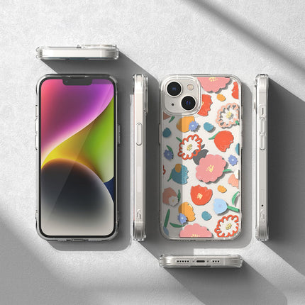 Ringke Armored Case Cover with Gel Frame iPhone 14 Plus Fusion Design Floral Transparent – image 9