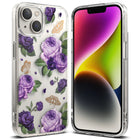 Ringke Armored case cover with gel frame iPhone 14 Plus Fusion Design Purple Rose transparent