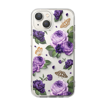 Ringke Armored case cover with gel frame iPhone 14 Plus Fusion Design Purple Rose transparent – image 2
