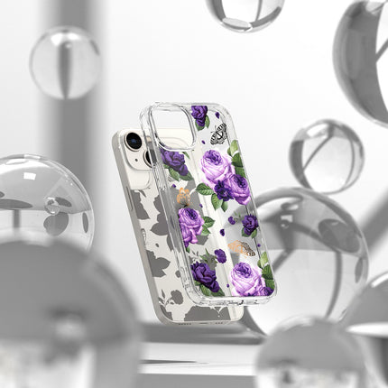 Ringke Armored case cover with gel frame iPhone 14 Plus Fusion Design Purple Rose transparent – image 3