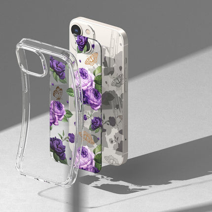 Ringke Armored case cover with gel frame iPhone 14 Plus Fusion Design Purple Rose transparent – image 9