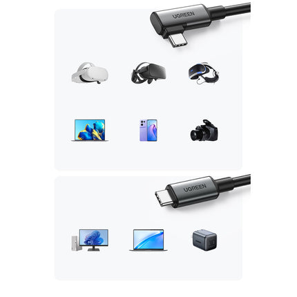 UGREEN Angled USB-C cable with support for Oculus Quest 2 VR goggles 60W 5m black – image 6