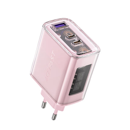 ACEFAST GaN 65W network charger 3 ports 1x USB 2x USB-C pink – image 2