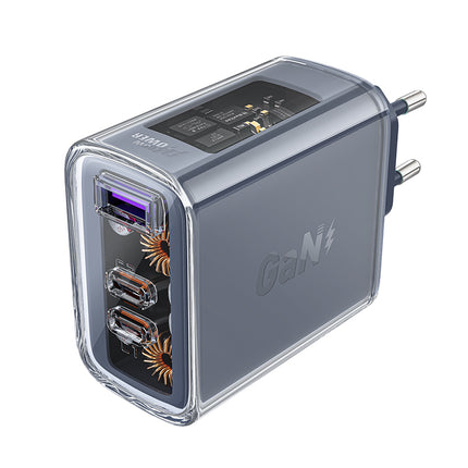 ACEFAST GaN 65W network charger 3 ports 1x USB 2x USB-C gray