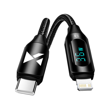 WOZINSKY iPhone USB-C - Lightning cable with LED display 36W 2m black – image 6