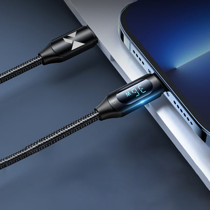 WOZINSKY iPhone USB-C - Lightning cable with LED display 36W 2m black – image 10