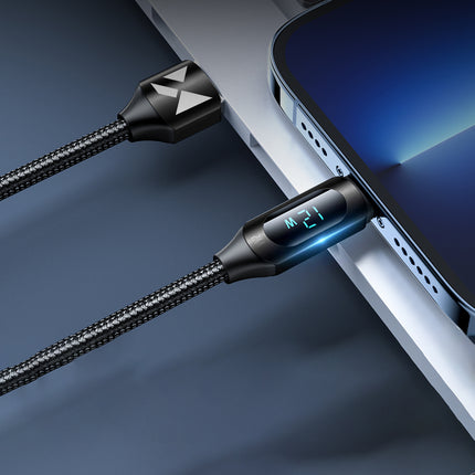 WOZINSKY iPhone USB-C - Lightning cable with LED display 36W 2m black – image 16