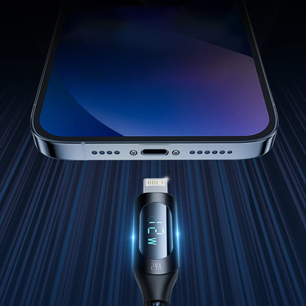 WOZINSKY iPhone USB-C - Lightning cable with LED display 36W 2m black – image 20