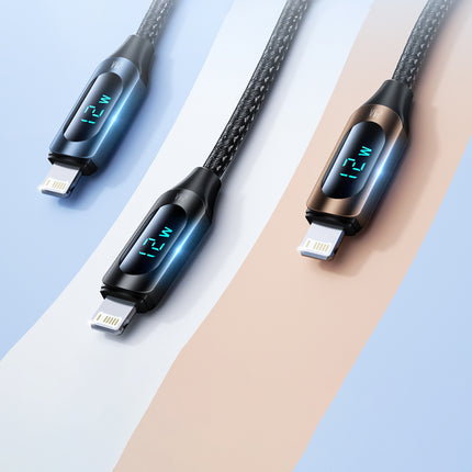 WOZINSKY iPhone USB-C - Lightning cable with LED display 36W 2m black – image 21