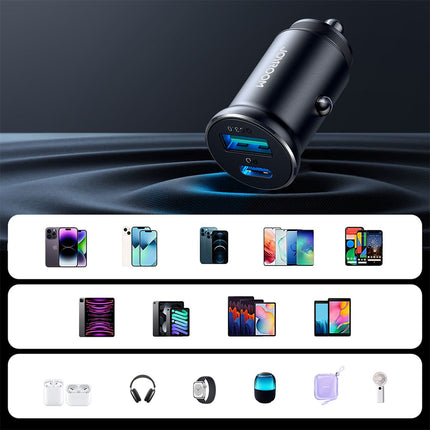 JOYROOM Mini car charger 60W USB-A QC3.0 USB-C PD black – image 22