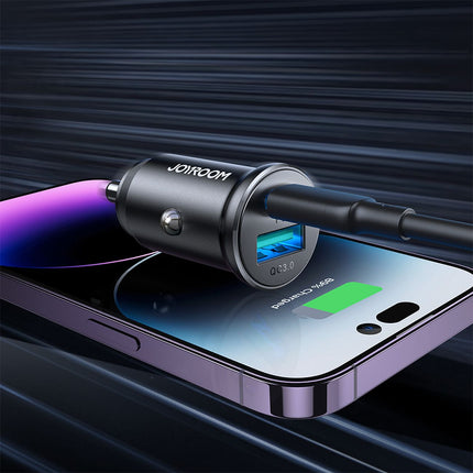 JOYROOM Mini car charger 30W USB-A QC3.0 USB-C PD black – image 7