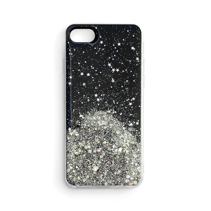 WOZINSKY Shiny case cover with glitter for Samsung Galaxy S21+ 5G Star Glitter black
