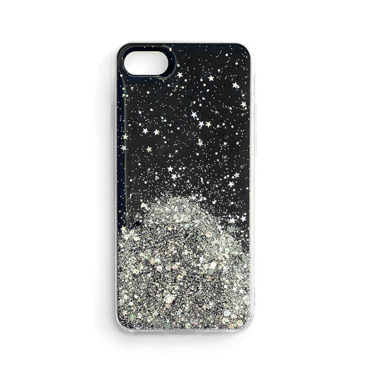 WOZINSKY Shiny case cover with glitter for Samsung Galaxy S21+ 5G Star Glitter black