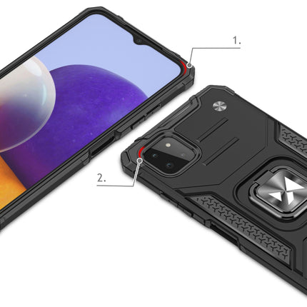 WOZINSKY Armored case cover + magnetic holder for Samsung Galaxy A22 4G Ring Armor red – image 2