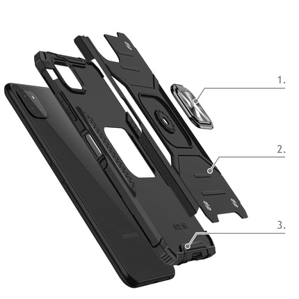 WOZINSKY Armored case cover + magnetic holder for Samsung Galaxy A22 4G Ring Armor black – image 3