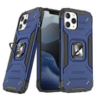 WOZINSKY Armored case with cover + magnetic holder for iPhone 13 mini Ring Armor, blue