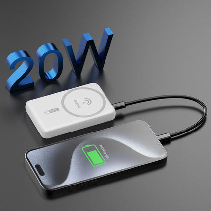 DUDAO 5000mAh magnetic powerbank with MagSafe induction charger, white – image 4
