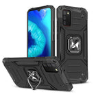 WOZINSKY Armored case with cover + magnetic holder for Samsung Galaxy A03s Ring Armor, black