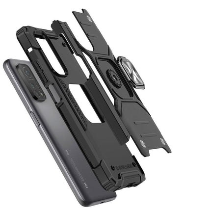 WOZINSKY Armored case with cover + magnetic holder for Samsung Galaxy A03s Ring Armor, black – image 3