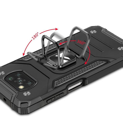 WOZINSKY Armored case with cover + magnetic holder for Samsung Galaxy A03s Ring Armor, black – image 5