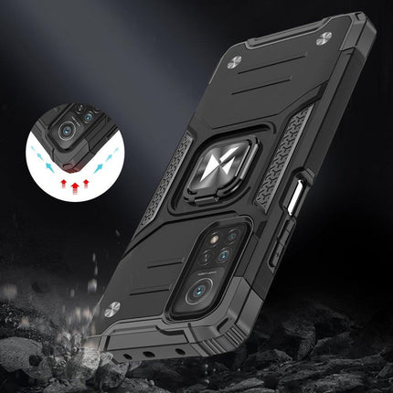 WOZINSKY Armored case with cover + magnetic holder for Samsung Galaxy A03s Ring Armor, black – image 7