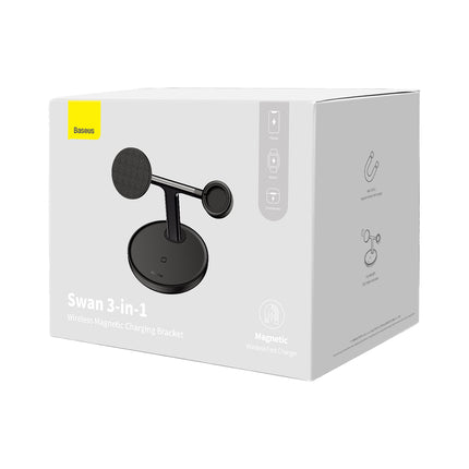 BASEUS 3in1 stand induction charger for iPhone Apple Watch AirPods + USB-C cable 1m black – image 5