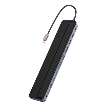 BASEUS 12in1 HUB notebook stand USB-C USB-A DP HDMI SD TF RJ45 3.5mm jack PD 100W gray – image 2