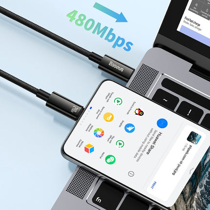 BASEUS USB-C cable 480Mb/s 240W Tungsten Gold 1m black – image 10