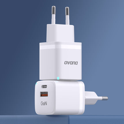 DUDAO GaN 33W PPS USB-C USB-A wall charger, white – image 2
