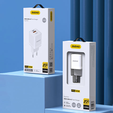 DUDAO GaN 33W PPS USB-C USB-A wall charger, white – image 9