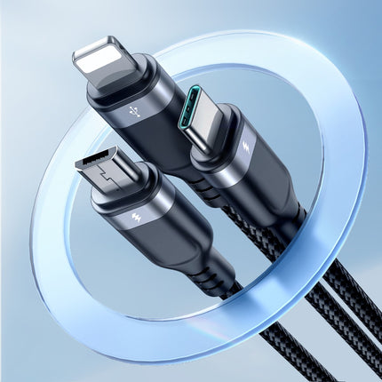 JOYROOM 3in1 Cable USB Multi-Use Series to Lightning USB-C micro USB 30cm black – image 8