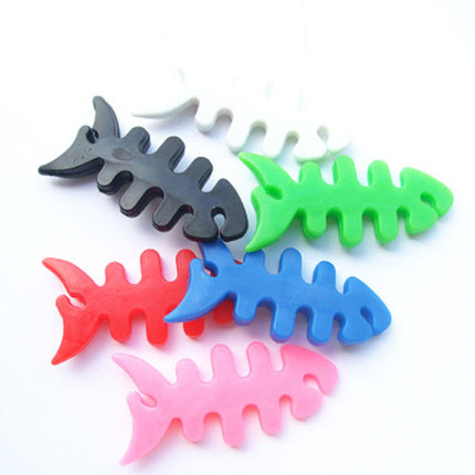 HURTEL Headphone cable organizer in the shape of a fish, white – image 2