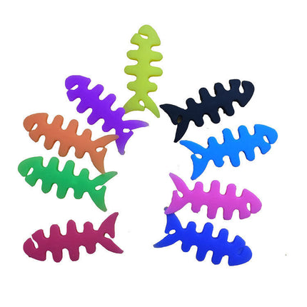HURTEL Headphone cable organizer in the shape of a fish, white – image 4