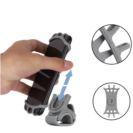 HURTEL Swivel silicone bicycle phone holder with detachable clamp, black – image 4