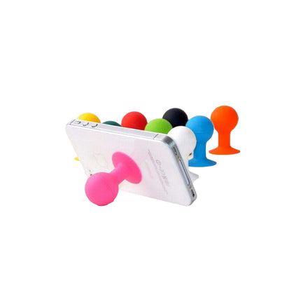 HURTEL Silicone phone holder with suction cup and round head, red – image 5