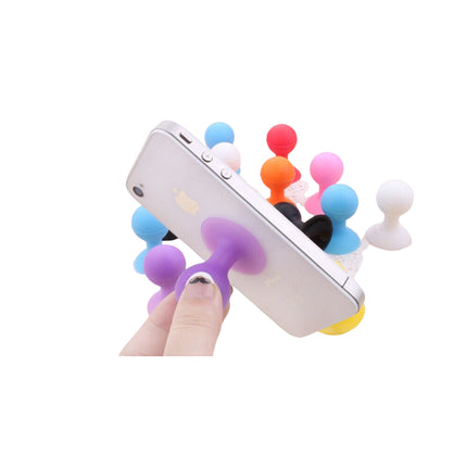 HURTEL Silicone phone holder with suction cup and round head, blue – image 4