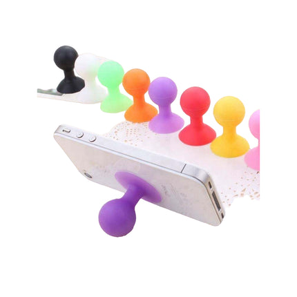 HURTEL Silicone phone holder with suction cup and round head, blue – image 6