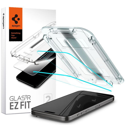 SPIGEN Glas.tR EZ Fit tempered glass for iPhone 15 Pro - SET of 2 pcs.