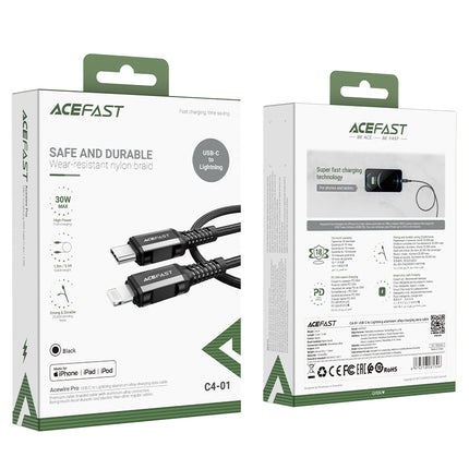 ACEFAST MFI cable for iPhone USB-C - Lightning 30W 3A 1.8m black – image 5