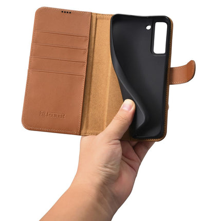 ICARER Leather Wallet Case for Galaxy S22+ Brown – image 10