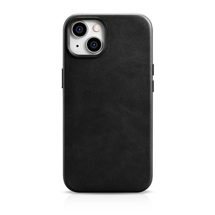 ICARER iPhone 14 magnetic leather case with MagSafe Oil Wax Premium Leather Case black