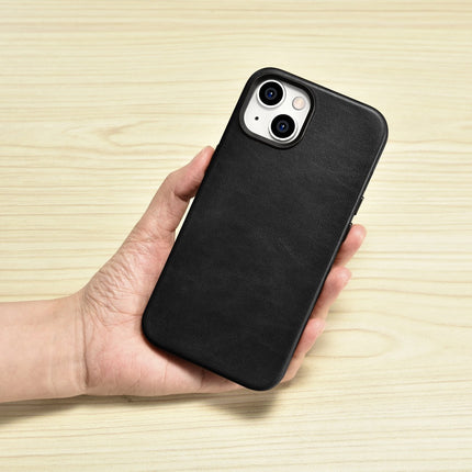 ICARER iPhone 14 Plus magnetic leather case with MagSafe Oil Wax Premium Leather Case black – image 11