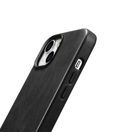 ICARER iPhone 14 Plus magnetic leather case with MagSafe Oil Wax Premium Leather Case black – image 7