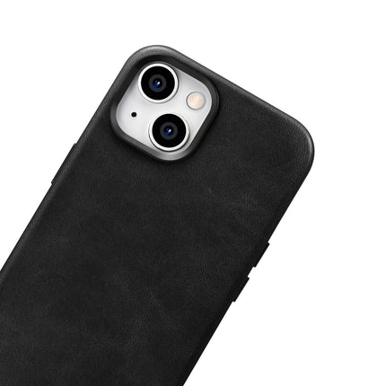 ICARER iPhone 14 Plus magnetic leather case with MagSafe Oil Wax Premium Leather Case black – image 8