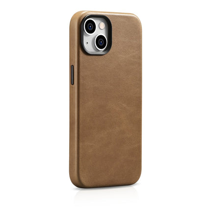ICARER iPhone 14 Plus Magnetic Leather Case with MagSafe Oil Wax Premium Leather Case Light Brown – image 3