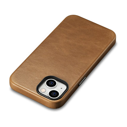 ICARER iPhone 14 Plus Magnetic Leather Case with MagSafe Oil Wax Premium Leather Case Light Brown – image 7